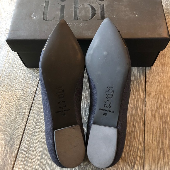 TIBI ANYA BLack/Navy Pointy Toe Loafers - Picture 6 of 7
